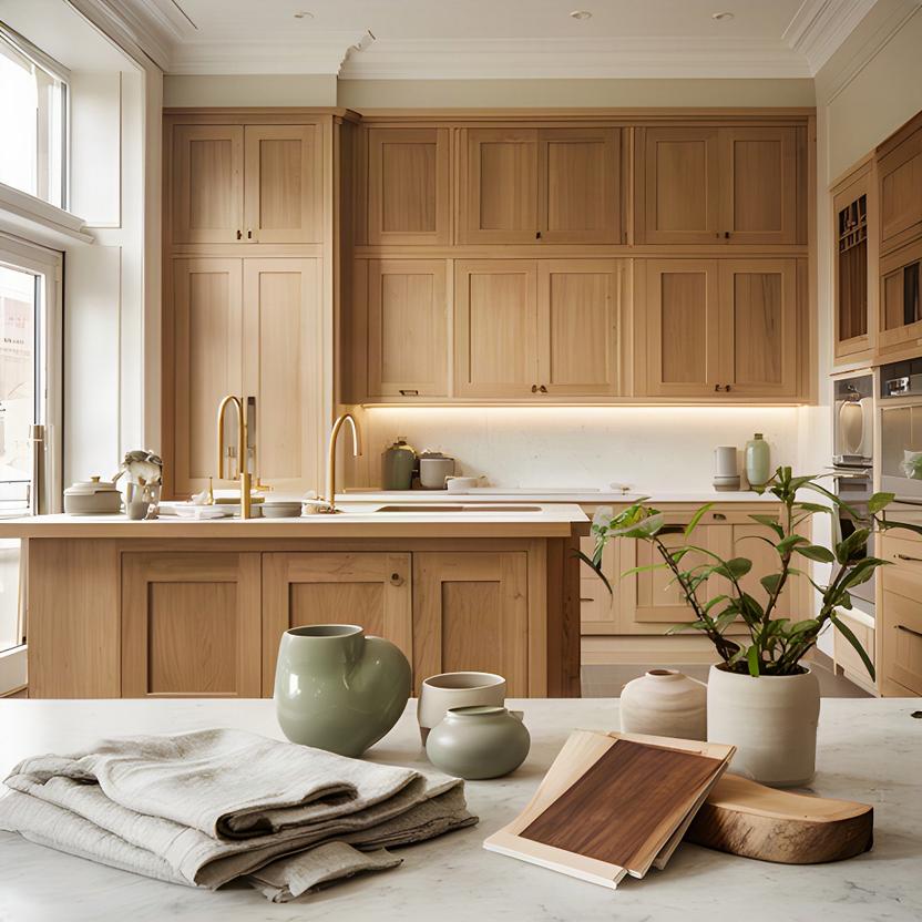 Interno dello showroom di Walter's Fabbrica con cucina in legno, luce naturale e dettagli artigianali