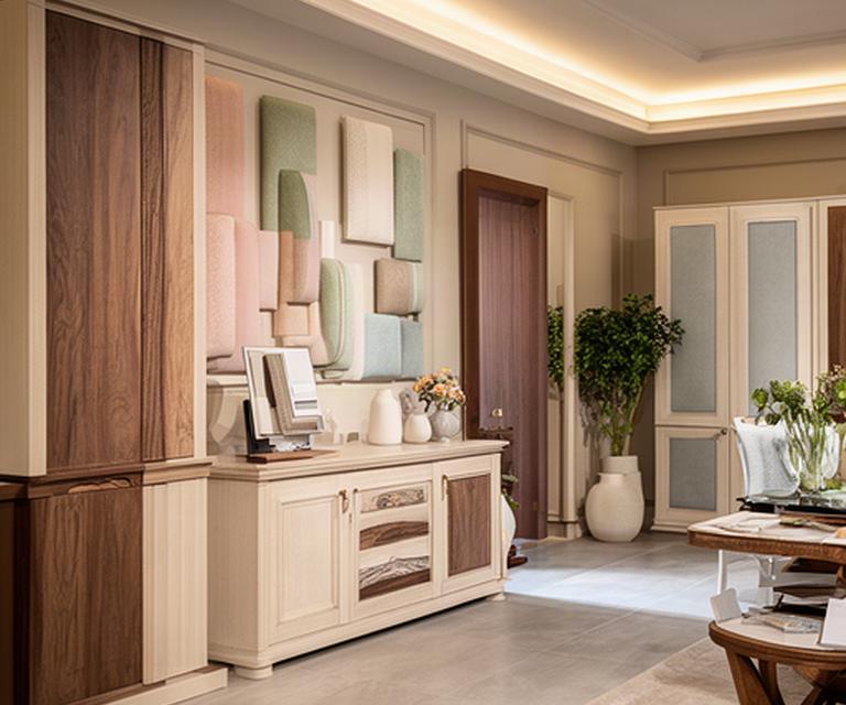 Showroom di mobili su misura con ante in legno e dettagli di tappezzeria a Pavullo nel Frignano