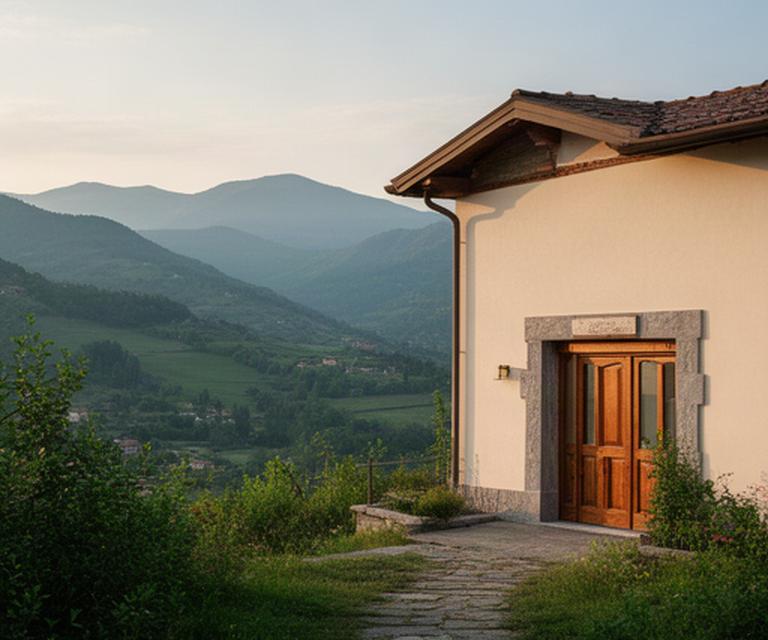 Ingresso del laboratorio di Walter's Fabbrica nella zona verde di Pavullo nel Frignano, Emilia-Romagna